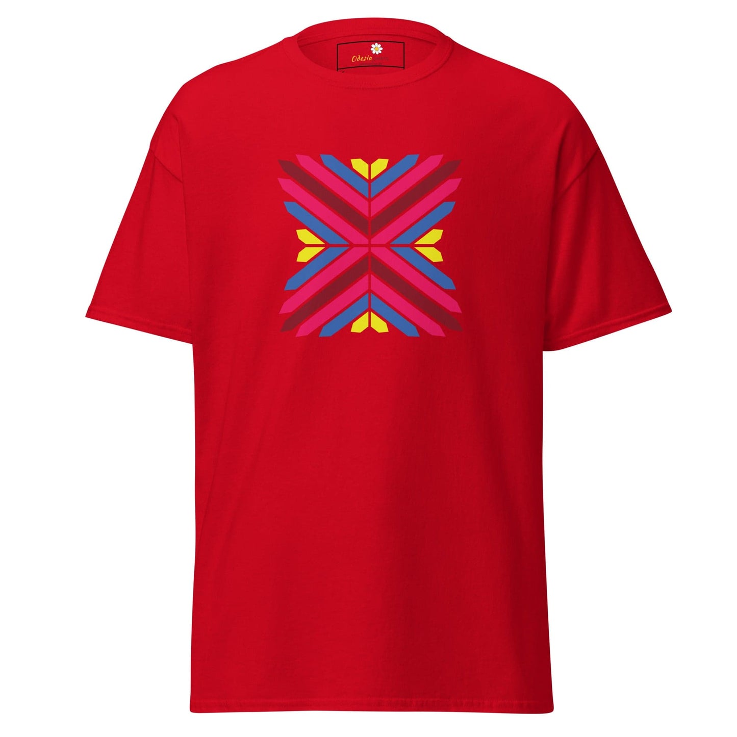 Unisex classic tee - ABSTRACT TRIANGLES - REGULAR - Red / S
