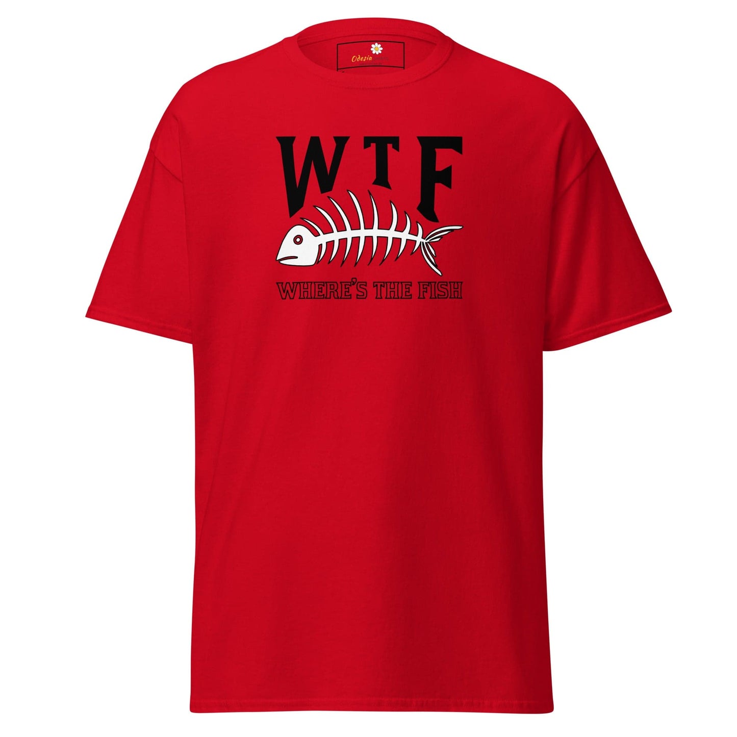 Unisex classic t-shirt - FUN WHERES THE FISH - REGULAR - Red / S