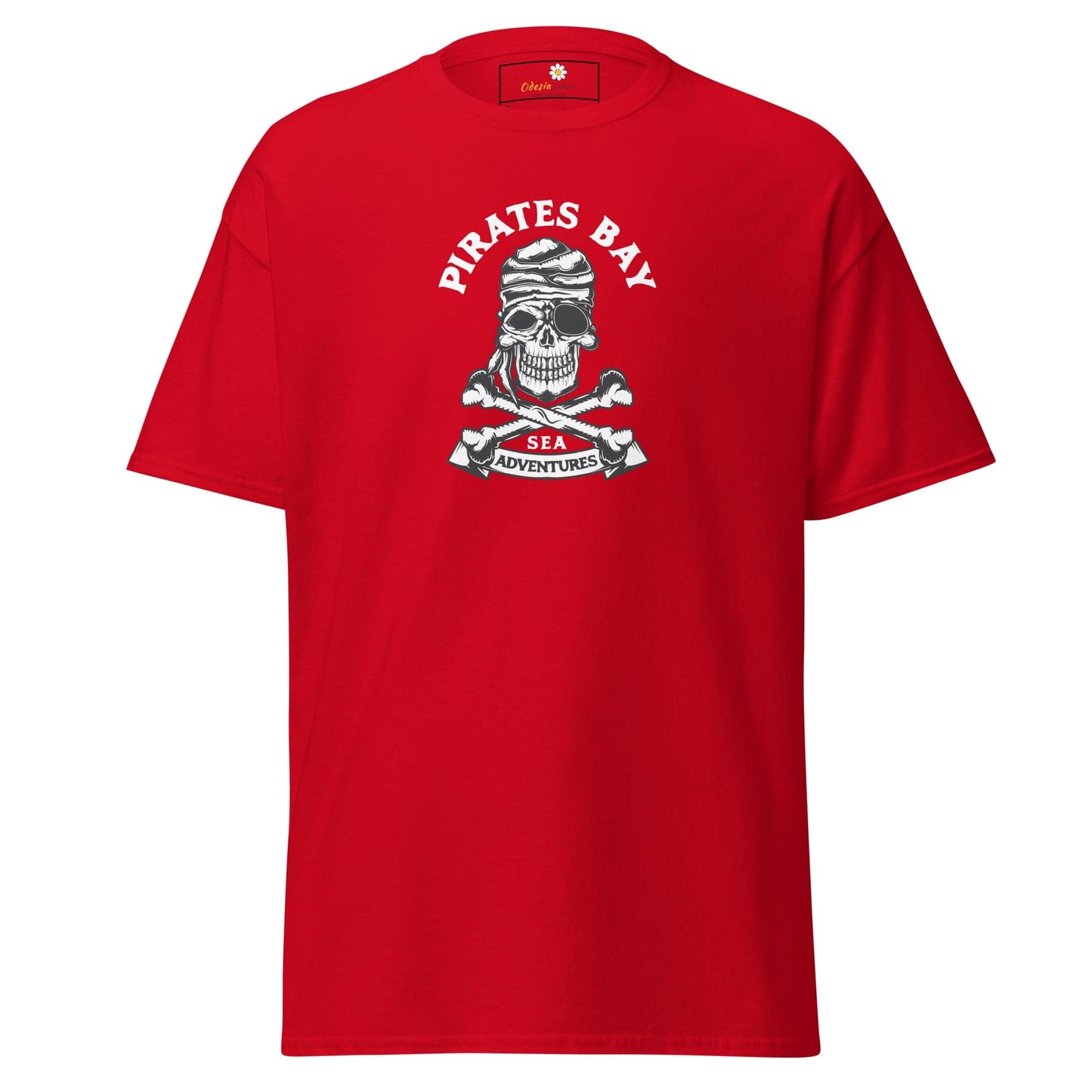 Unisex classic t-shirt - SKULL PIRATES BAY - REGULAR - Red / S