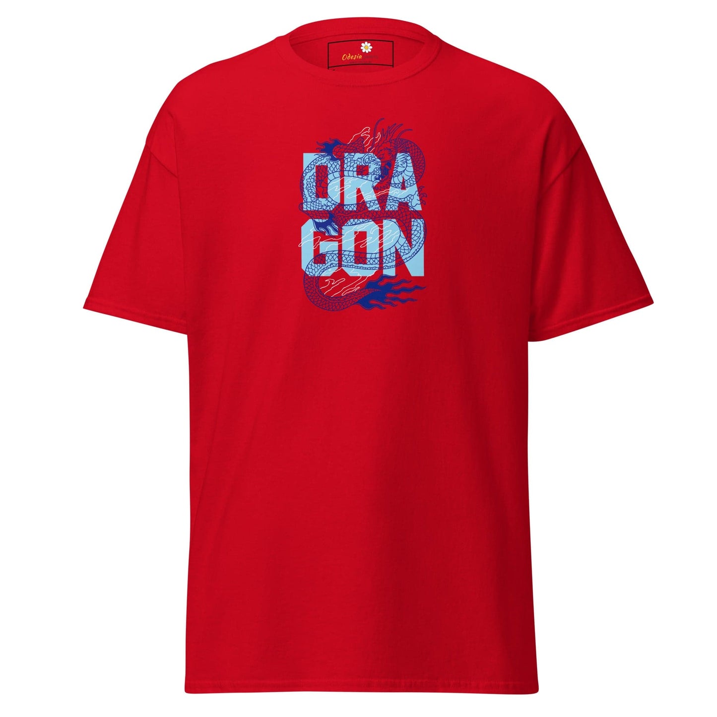 Unisex classic t-shirt - MYSTIC BLUE DRAGON - REGULAR - Red / S