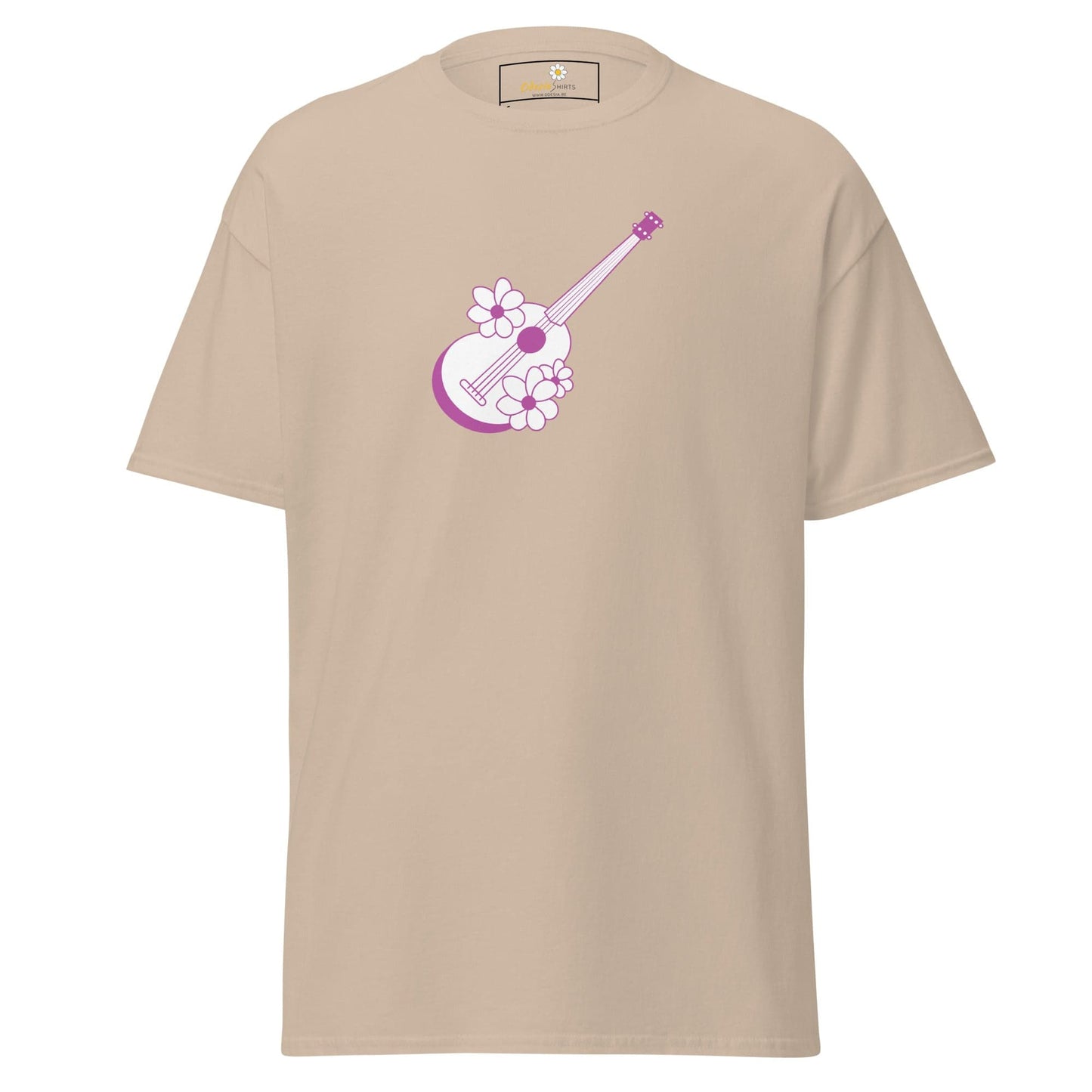 Unisex classic t-shirt - MUSIC GUITAR FLOWERS - REGULAR - Sand / S