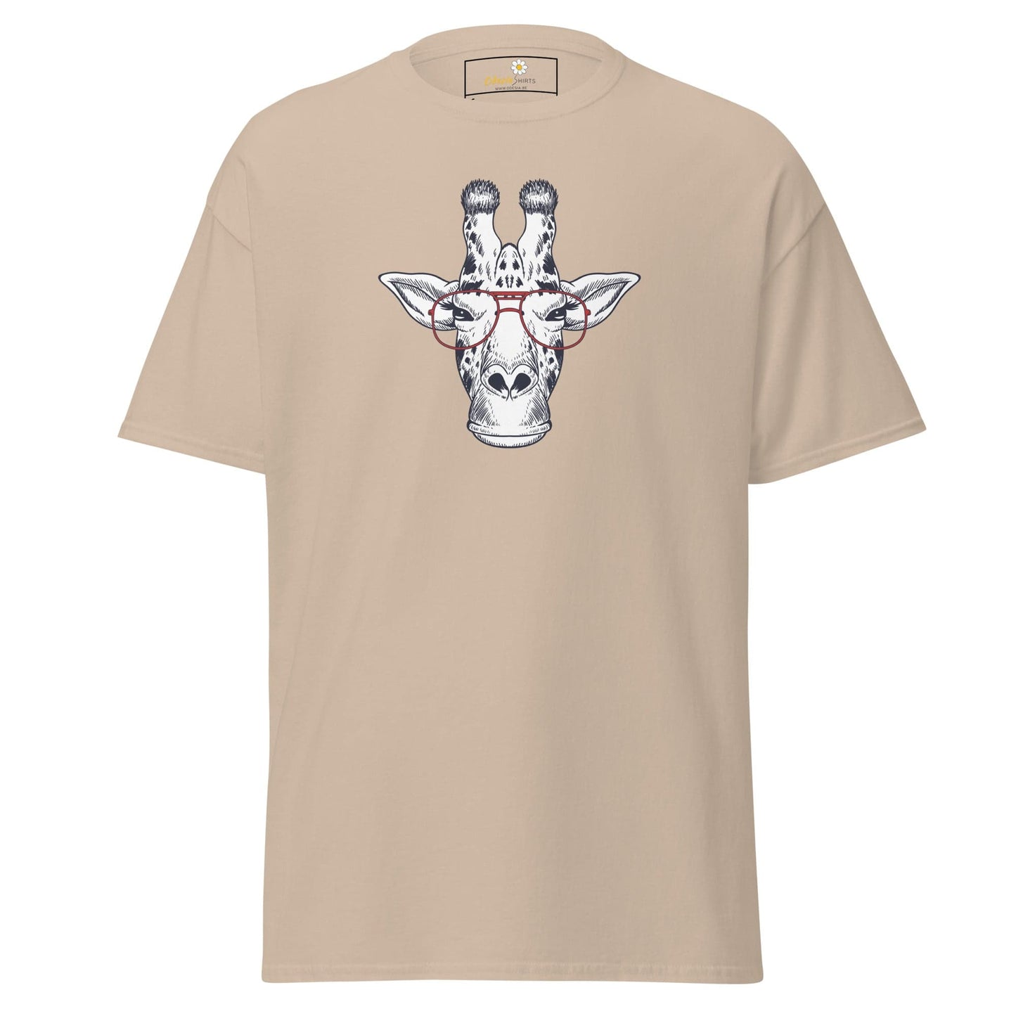 Unisex classic tee - WILD LIFE FUN GIRAFFE GLASSES - REGULAR - Sand / S