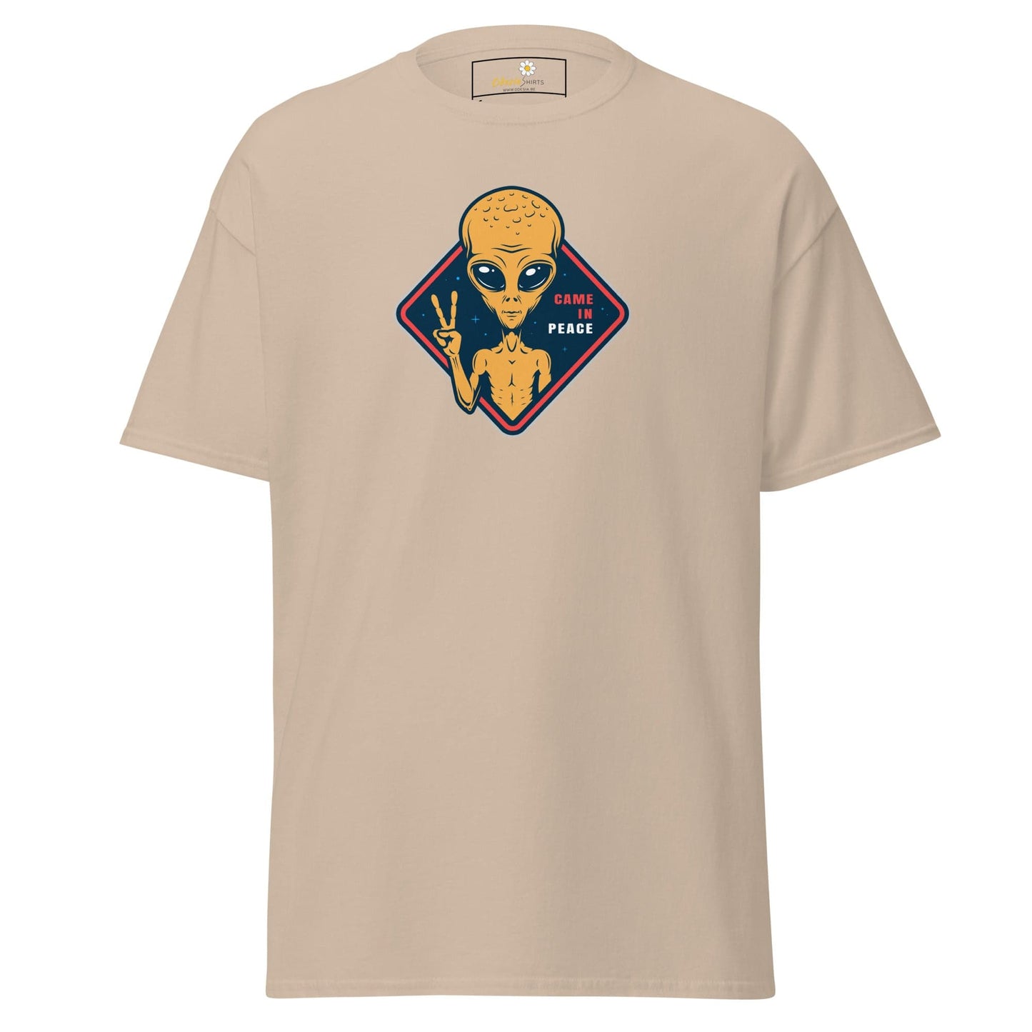 Unisex classic t-shirt - SPACE ALIENS COME IN PEACE - REGULAR - Sand / S