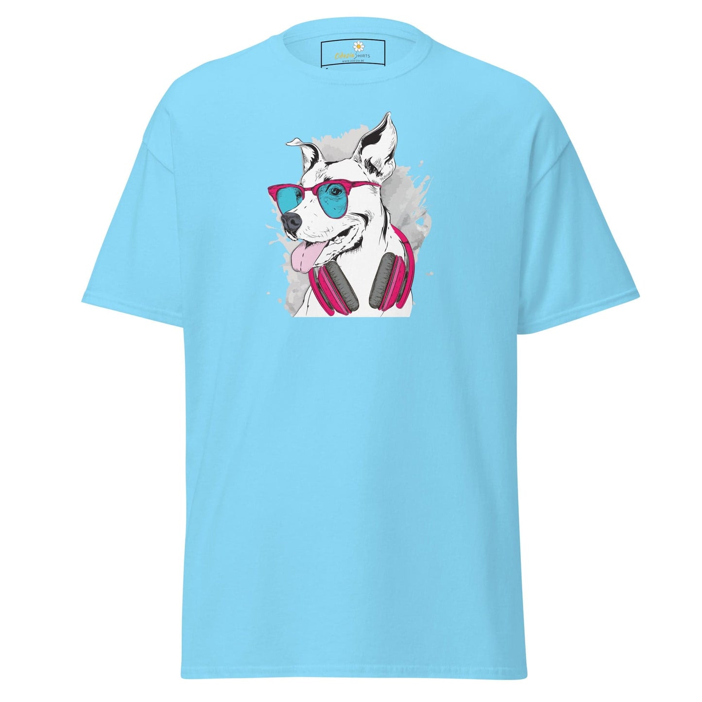 Unisex classic t-shirt - ANIMALS MUSIC DOG - REGULAR - Sky / S