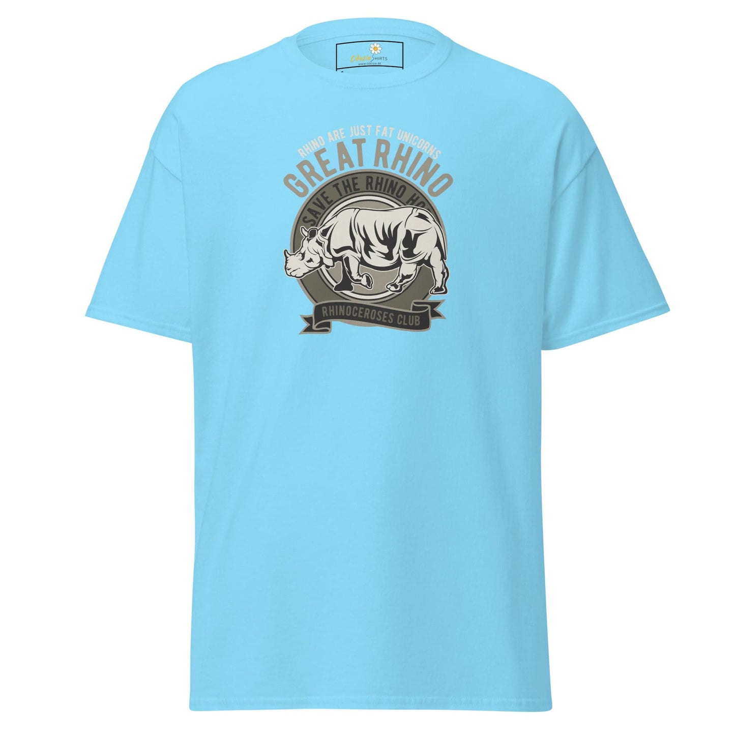 Unisex classic t-shirt - WILD LIFE GREAT RHINO - REGULAR - Sky / S