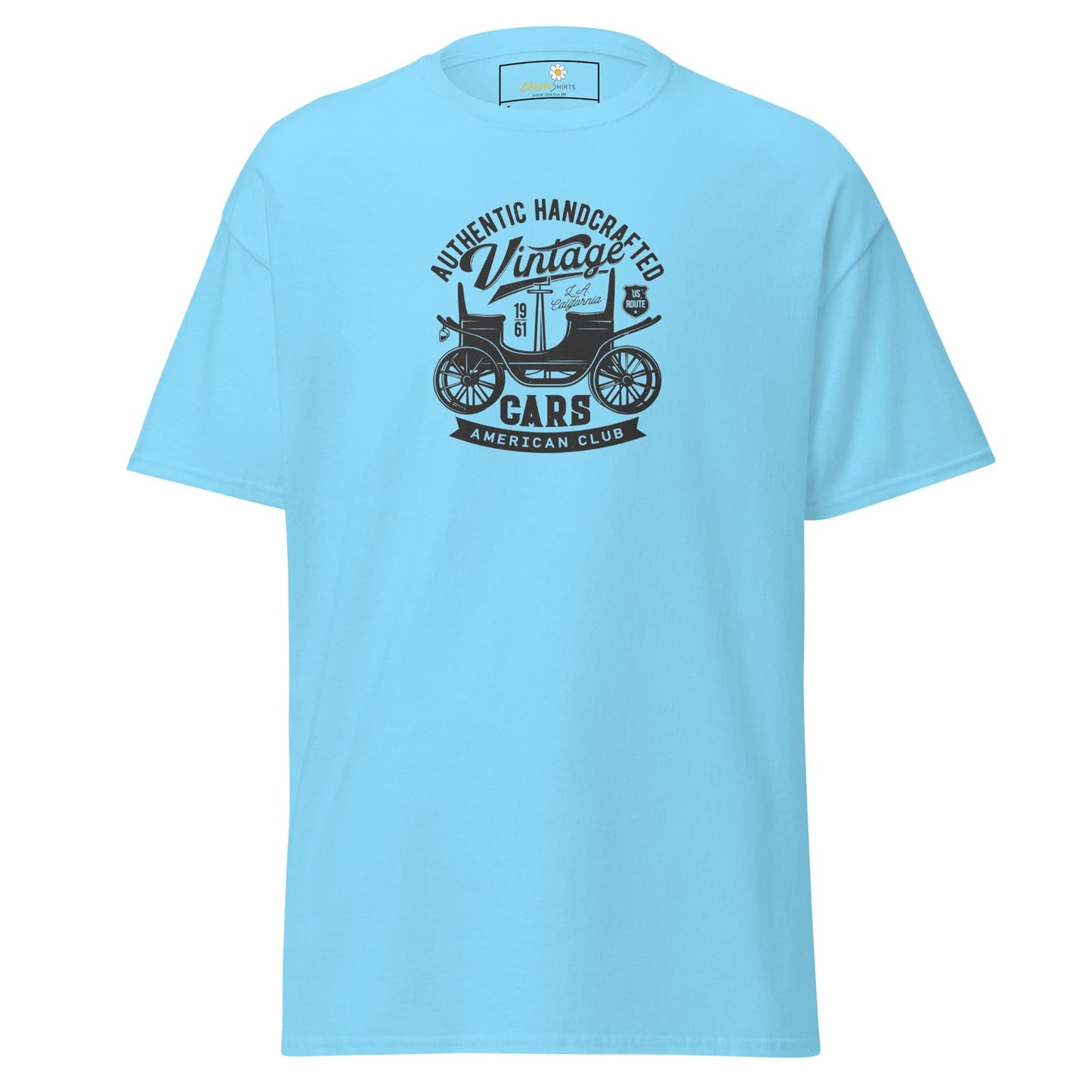 Unisex classic t-shirt - VINTAGE OLD CAR - REGULAR - Sky / S