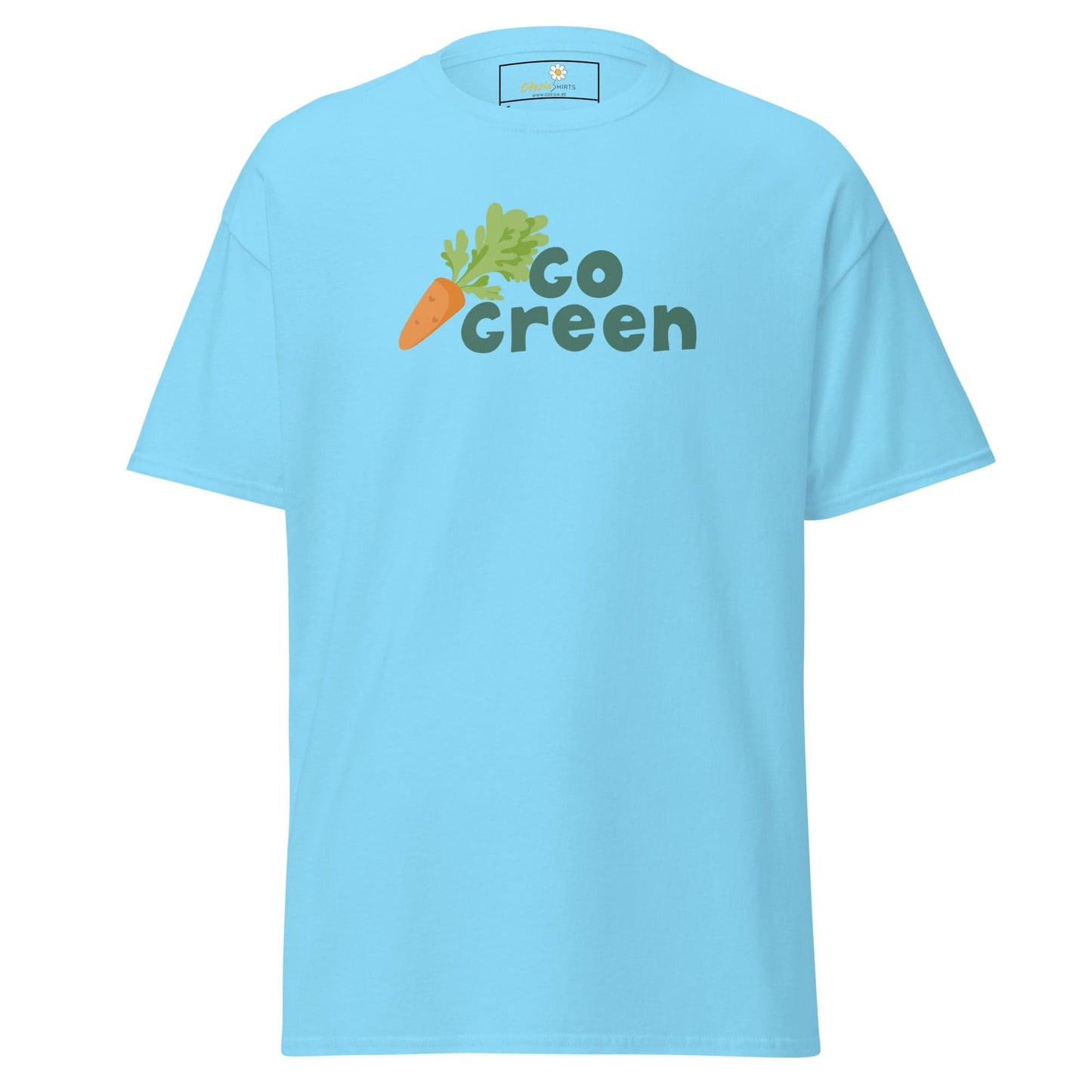 Unisex classic t-shirt - VEGAN GO GREEN - REGULAR - Sky / S