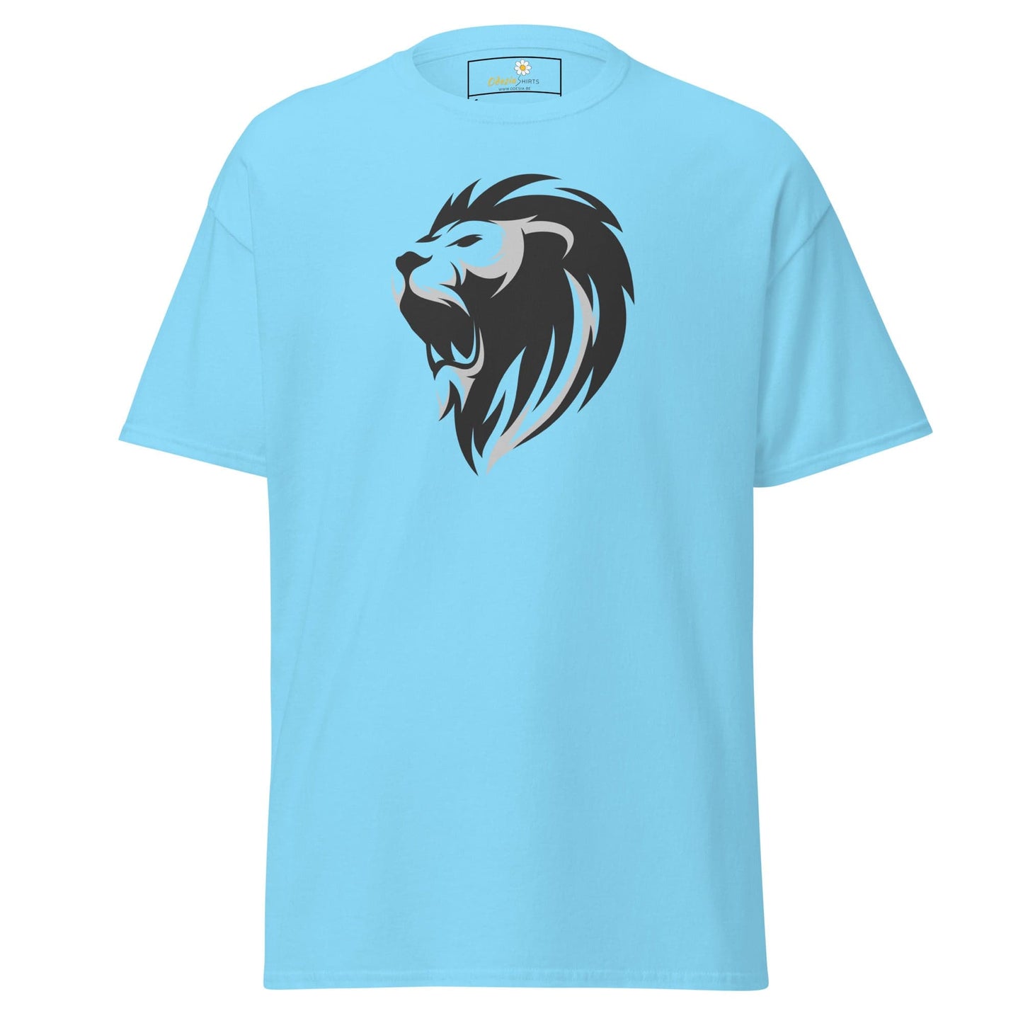 Unisex classic tee - WILD LIFE LION HEAD GREY - REGULAR - Sky / S