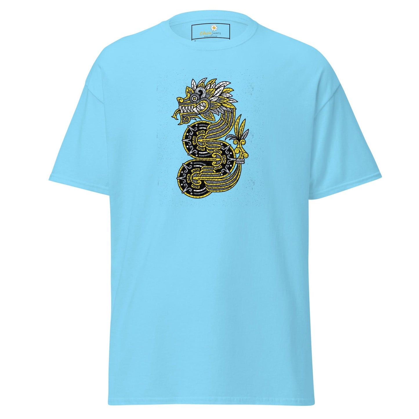 Unisex classic t-shirt - MYSTIC YELLOW GREY DRAGON - REGULAR - Sky / S