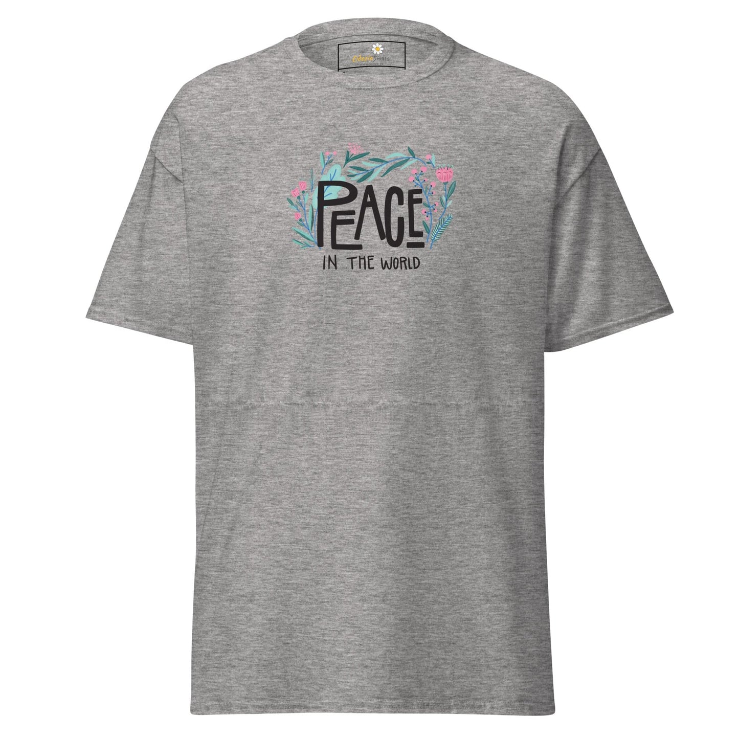 Unisex classic tee - POSITIVE TEXT PEACE IN THE WORLD - REGULAR - Sport Grey / S