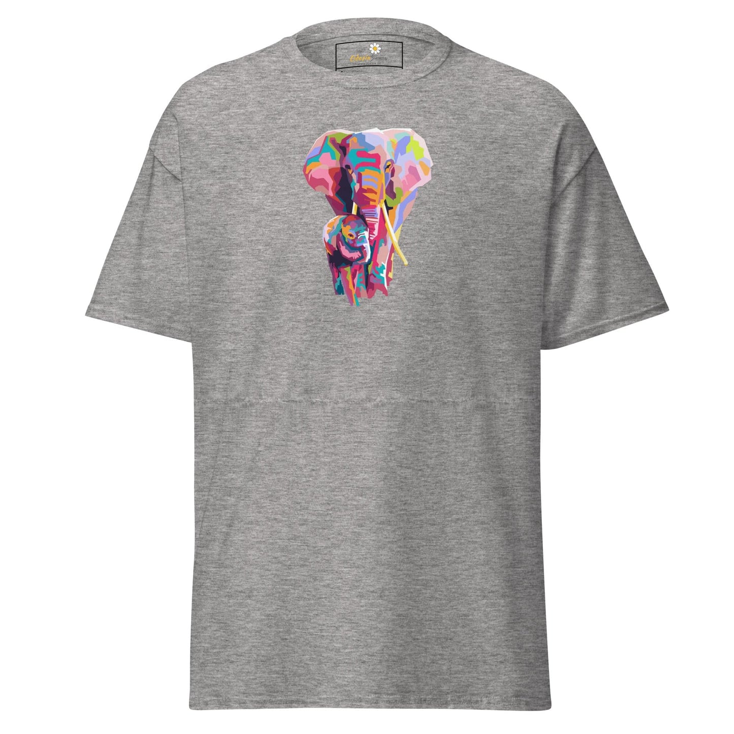 Unisex classic tee - WILD LIFE COLORFUL ELEPHANTS - REGULAR - Sport Grey / S