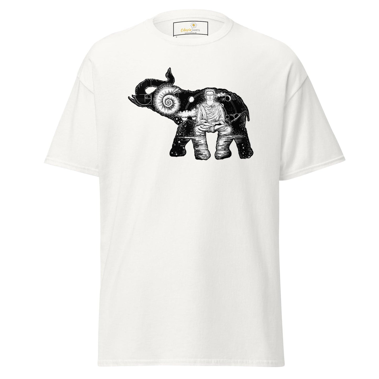Unisex classic t-shirt - MYSTIC ELEPHANT MEDITATION - REGULAR - White / S