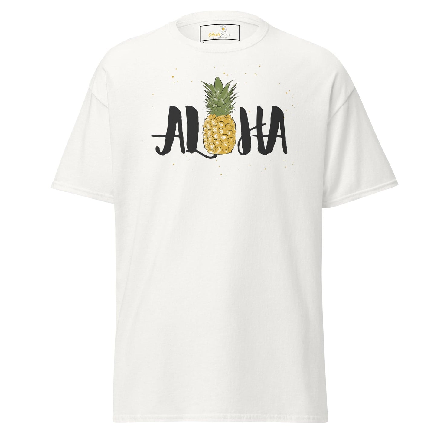 Unisex classic t-shirt - POSITIVE ALOHA HAWAI PINEAPPLE - REGULAR - White / S
