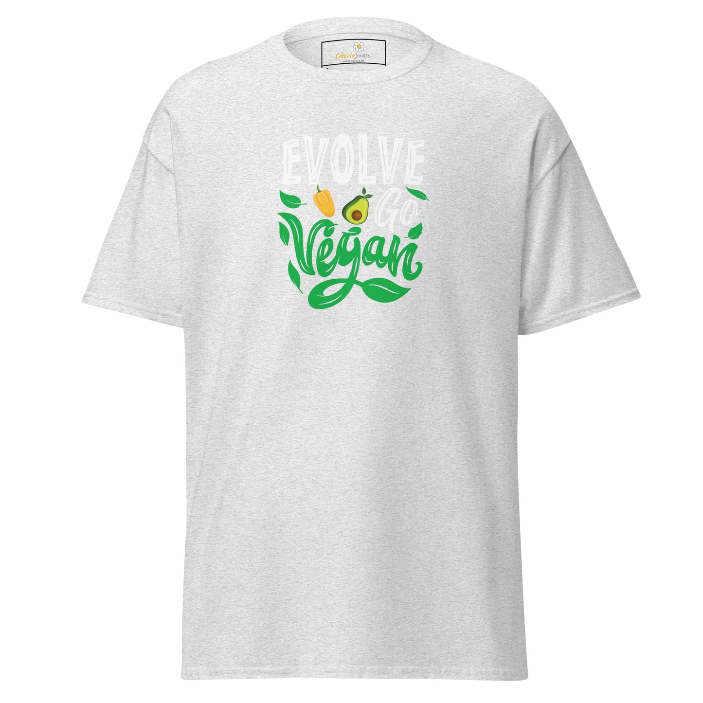 Unisex classic t-shirt - VEGAN EVOLVE GO VEGAN - REGULAR - Ash / S