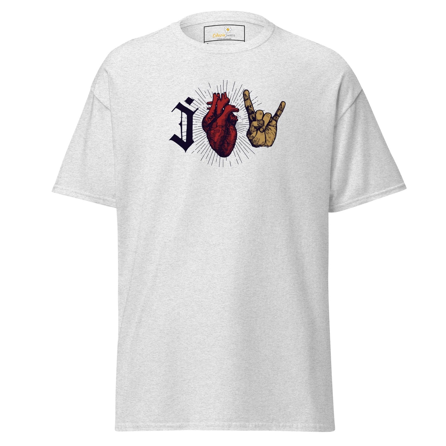 Unisex classic t-shirt - MUSIC I LOVE ROCK AND ROLL - REGULAR - Ash / S