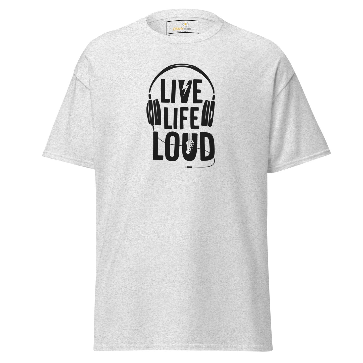 Unisex classic t-shirt - MUSIC LIVE LIFE LOUD - REGULAR - Ash / S