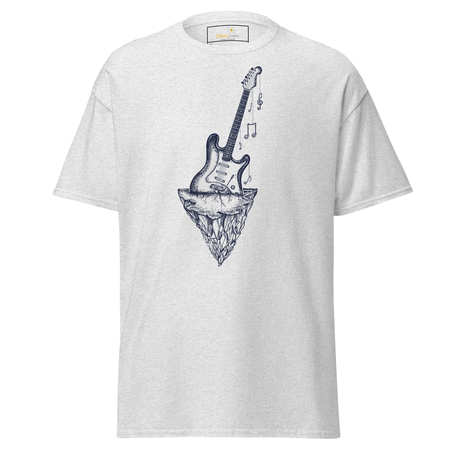 White T-shirt with guitar graphic from T-SHIRT DESIGN TEE for Men and Women