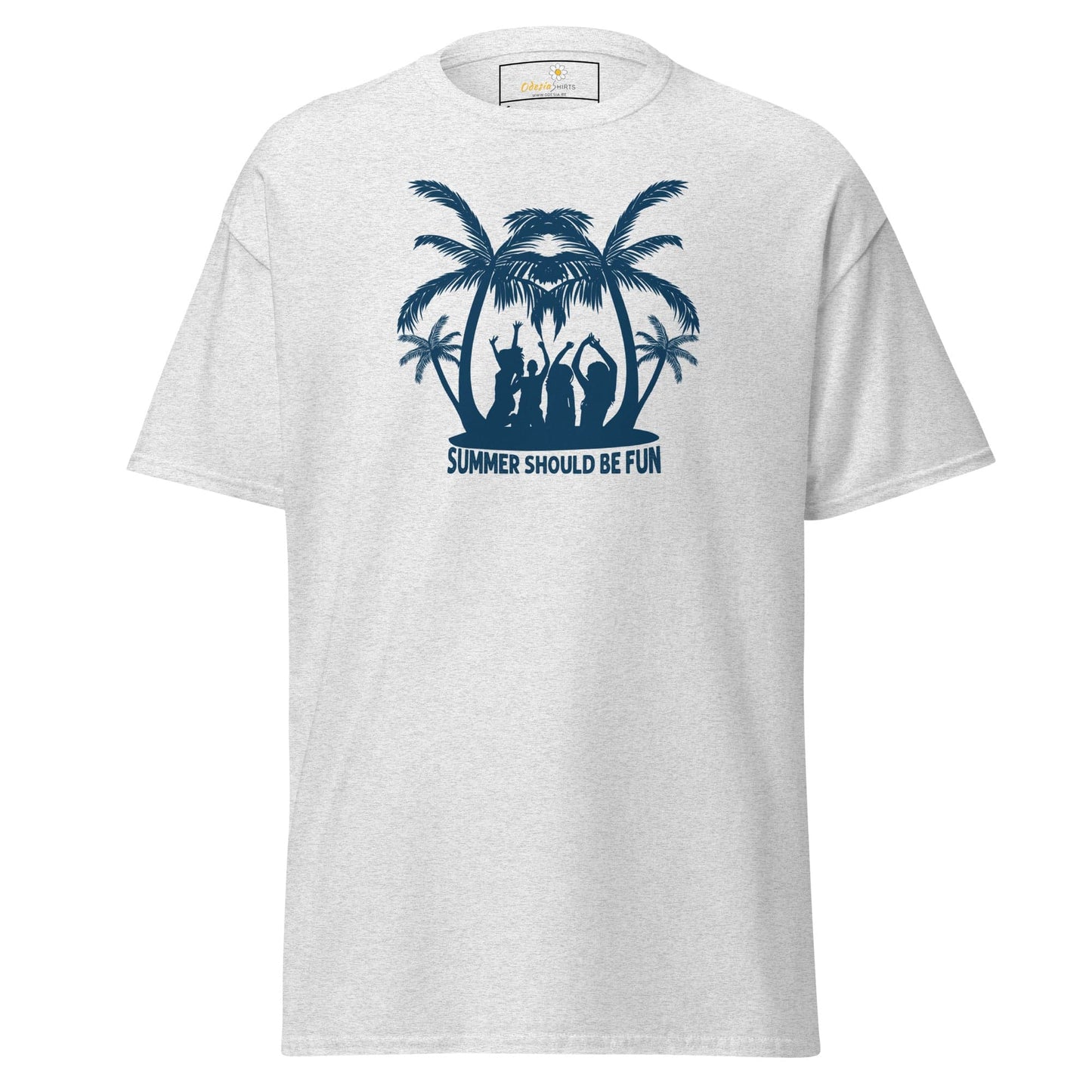 White T-shirt with summer graphic for men and women in sizes S to XL