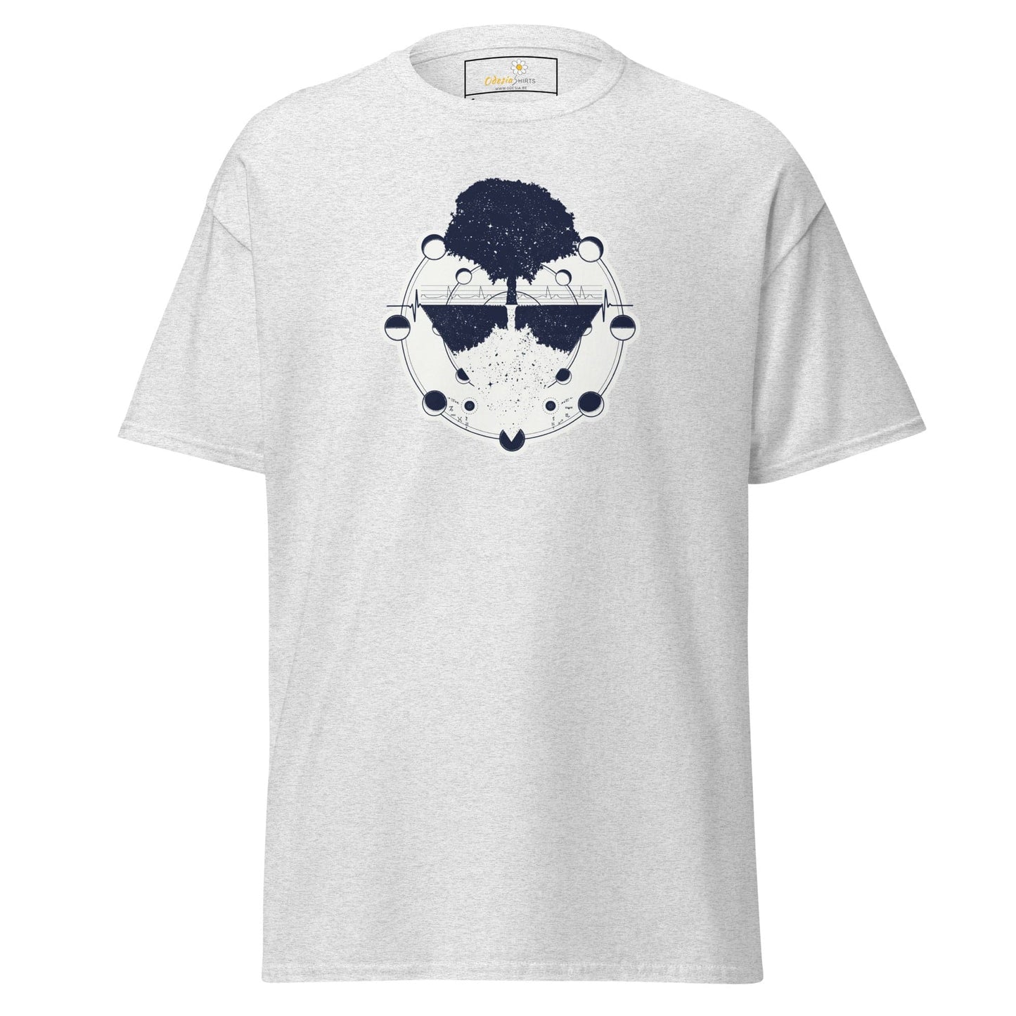 White T-shirt with tree design for men and women in size S to XL