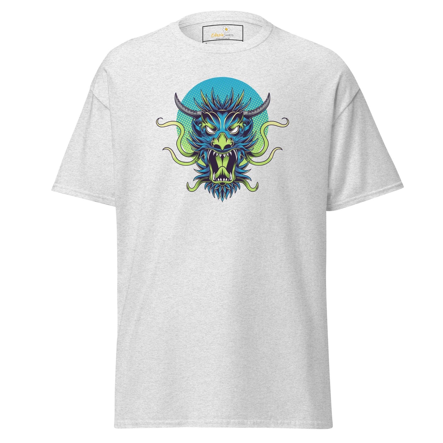 White T-shirt with a dragon graphic from T-SHIRT DESIGN TEE collection for Men and Women