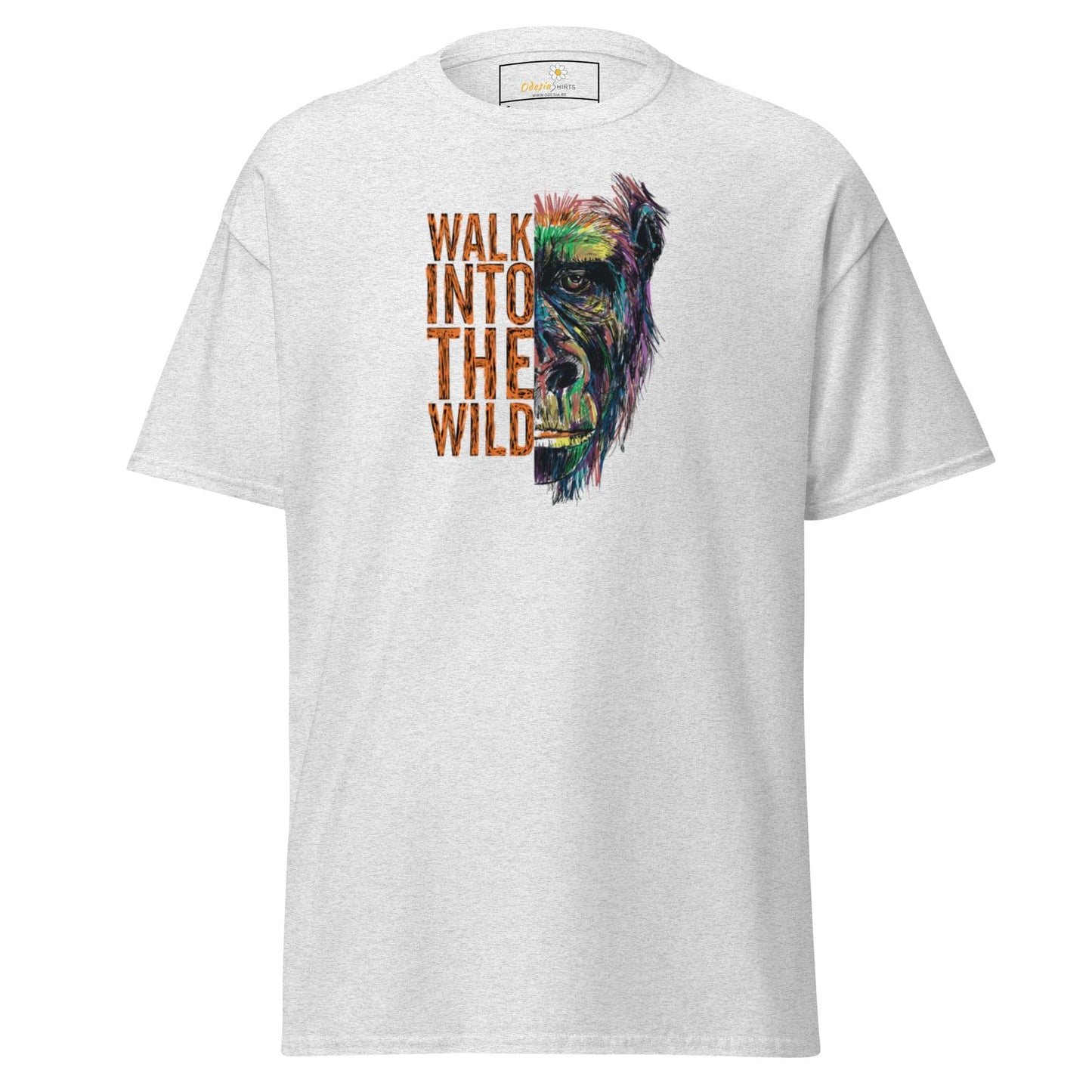 White T-shirt featuring a gorilla graphic from the T-SHIRT DESIGN TEE collection for men and women