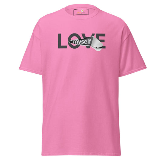 Pink T-shirt with LOVE myself graphic from T-SHIRT DESIGN TEE MAN WOMAN S-XL