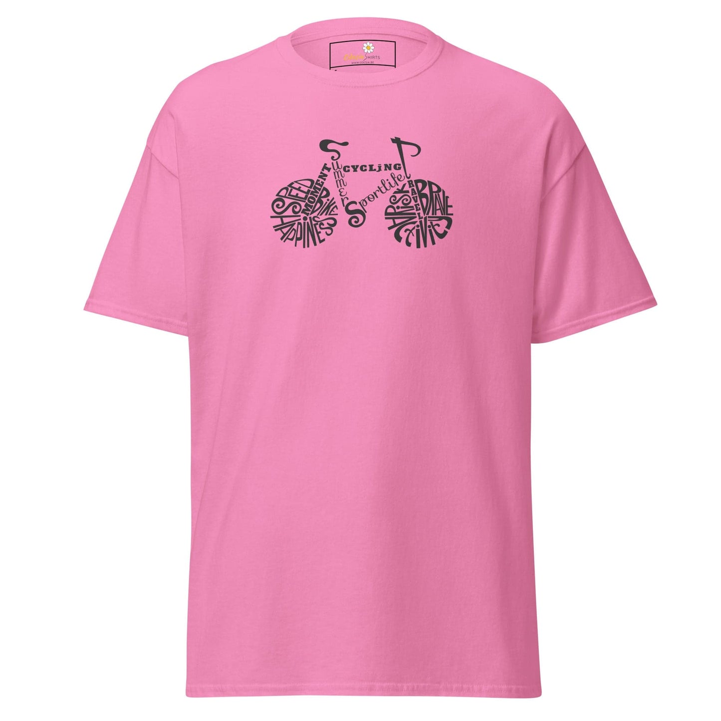 Unisex classic t-shirt - SPORT DRAWING BIKE - REGULAR - Azalea / S