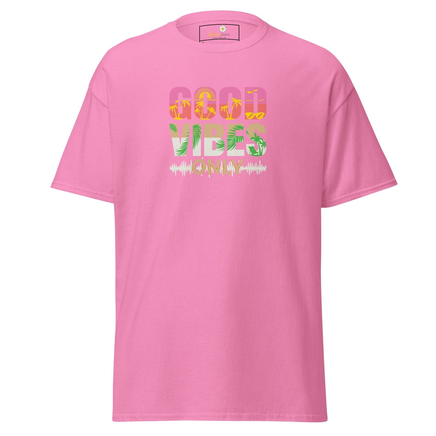 Unisex classic t-shirt - TEXT POSITIVE GOOD VIBES ONLY - REGULAR - Azalea / S