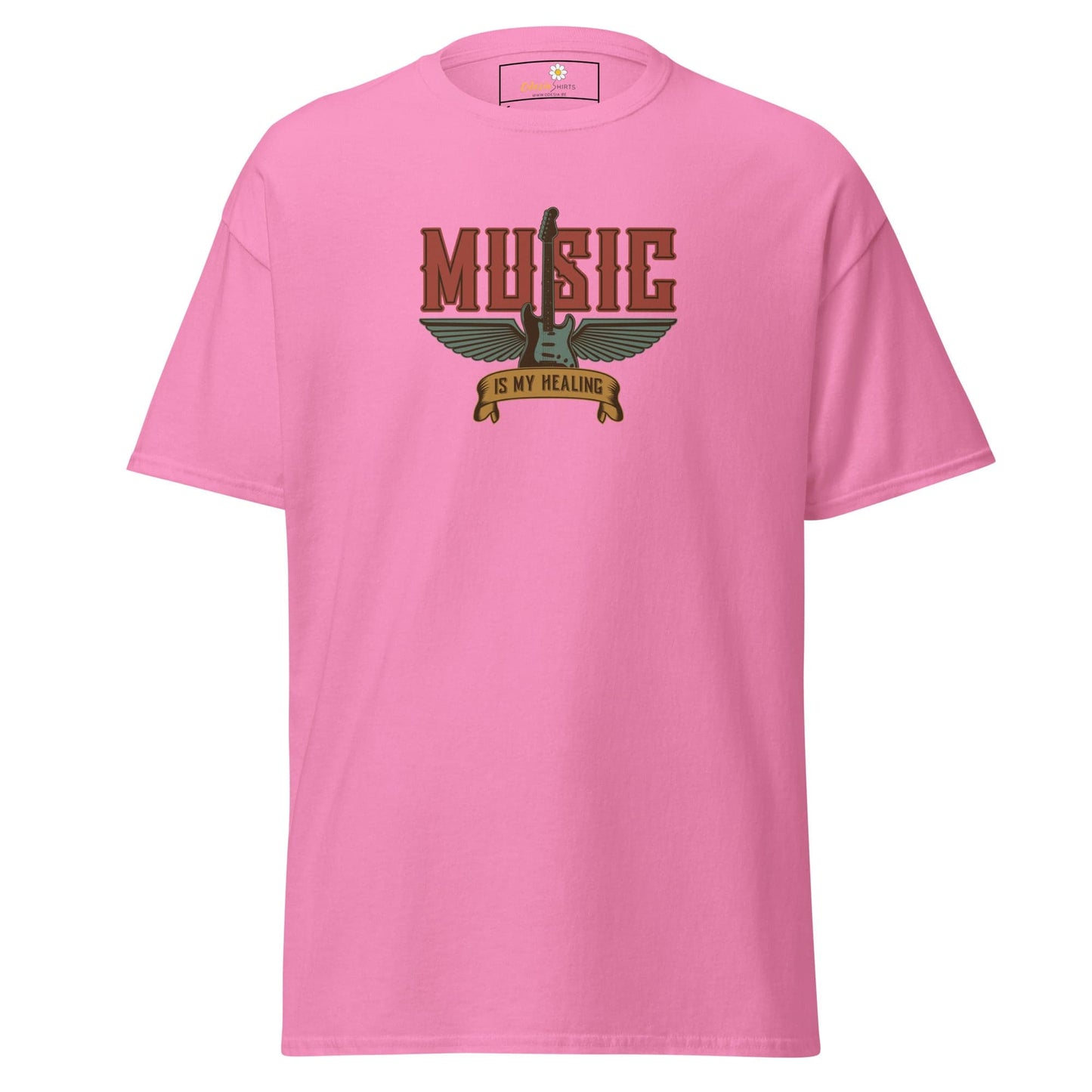Unisex classic t-shirt - MUSIC GEAR HEALING - REGULAR - Azalea / S