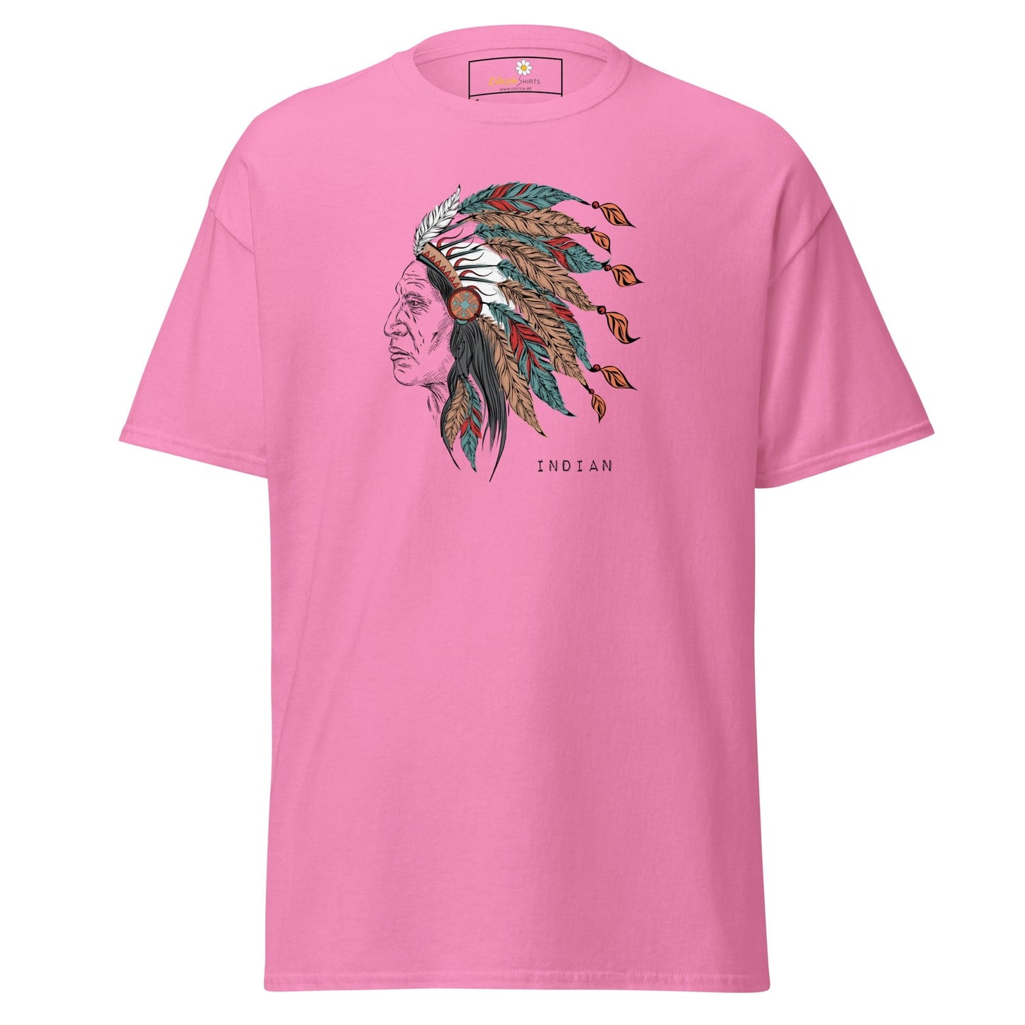 Unisex classic t-shirt - VINTAGE INDIAN HEAD - REGULAR - Azalea / S