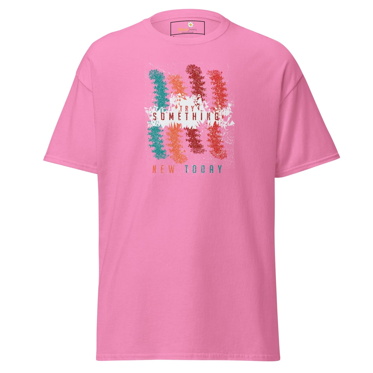 Unisex classic t-shirt - ABSTRACT COLOR LINES - REGULAR - Azalea / S