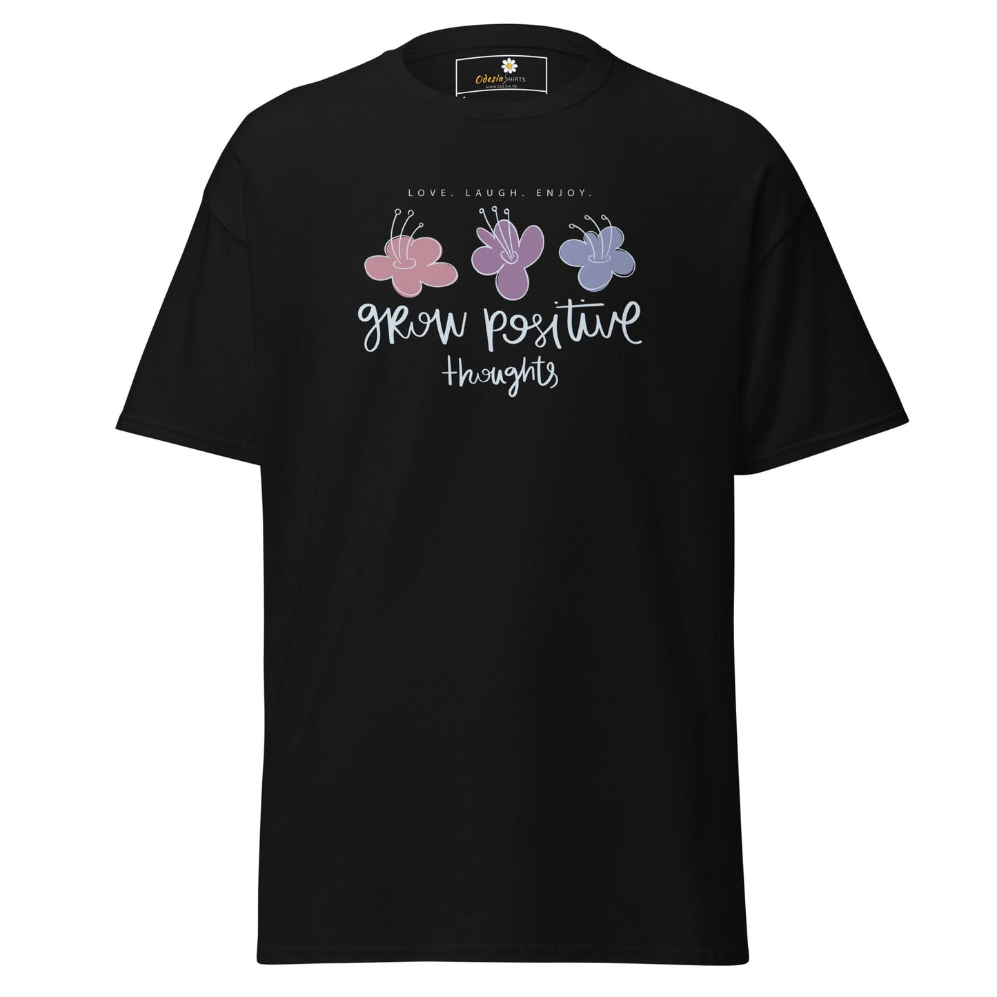 Unisex classic t-shirt - POSITIVE GROW THOUGHTS - REGULAR - Black / S