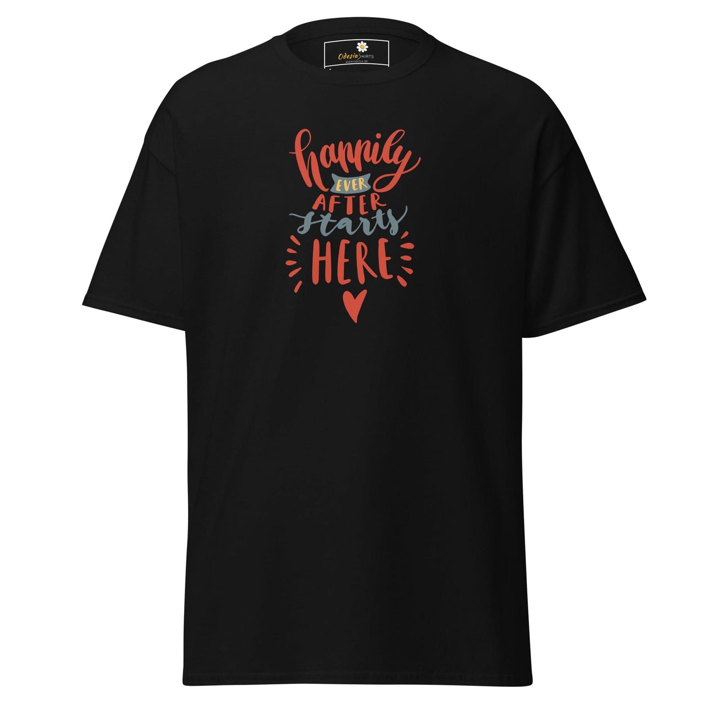 Unisex classic t-shirt - TEXT HAPPILY EVER AFTER - REGULAR - Black / S