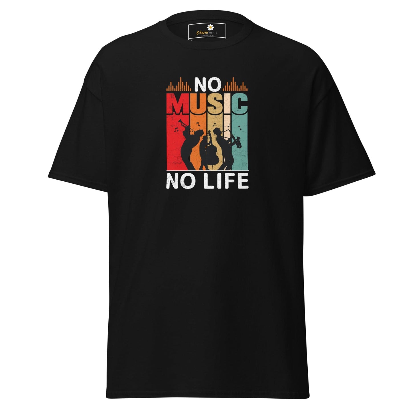 Unisex classic t-shirt - MUSIC NO MUSIC NO LIFE - REGULAR - Black / S