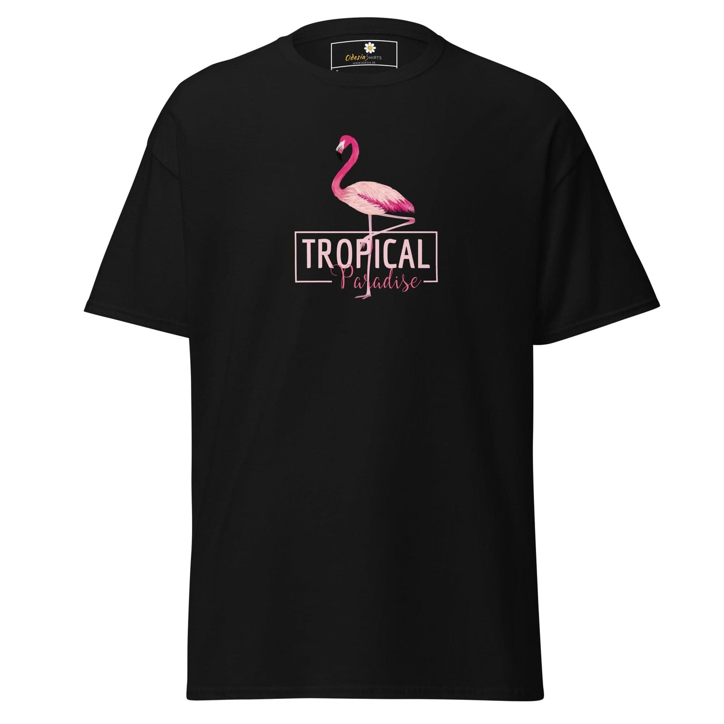 Unisex classic t-shirt - WILD LIFE PARADISE FLAMINGO - REGULAR - Black / S