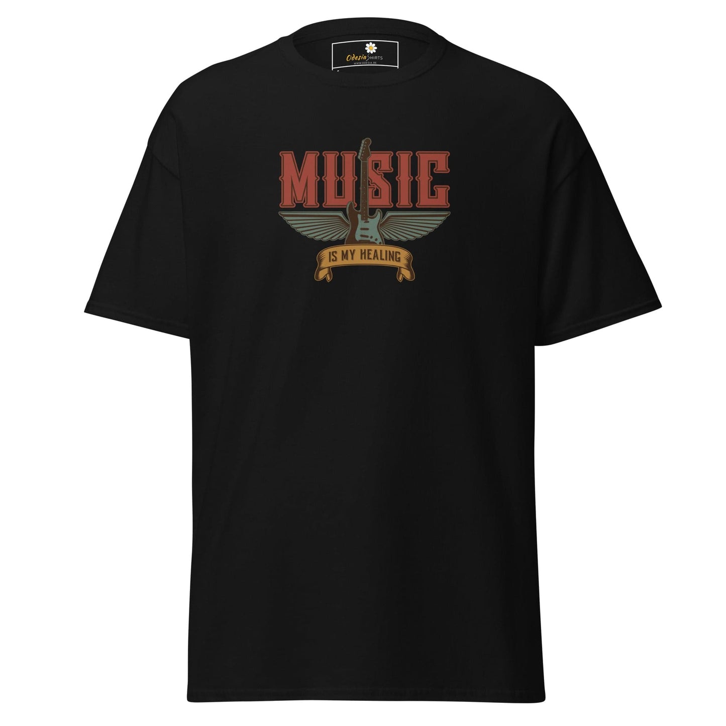Unisex classic t-shirt - MUSIC GEAR HEALING - REGULAR - Black / S
