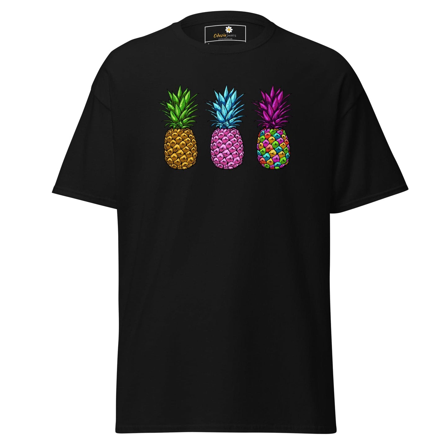 Unisex classic t-shirt - ORGANIC FRUIT PINEAPPLE COLORS - REGULAR - Black / S