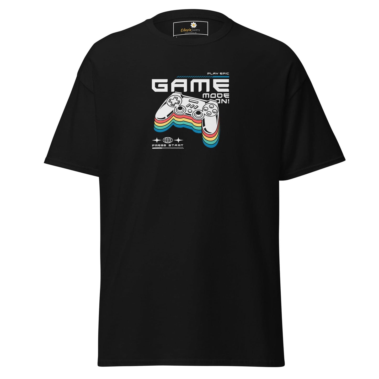 Black T-shirt with gaming controller graphic from T-SHIRT DESIGN TEE for Men and Women