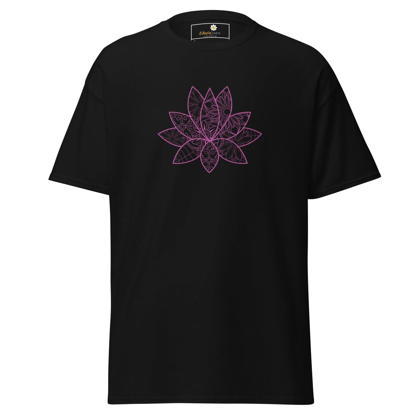 Unisex classic t-shirt - NATURE SPIRITUAL LOTUS FLOWER - REGULAR - Black / S