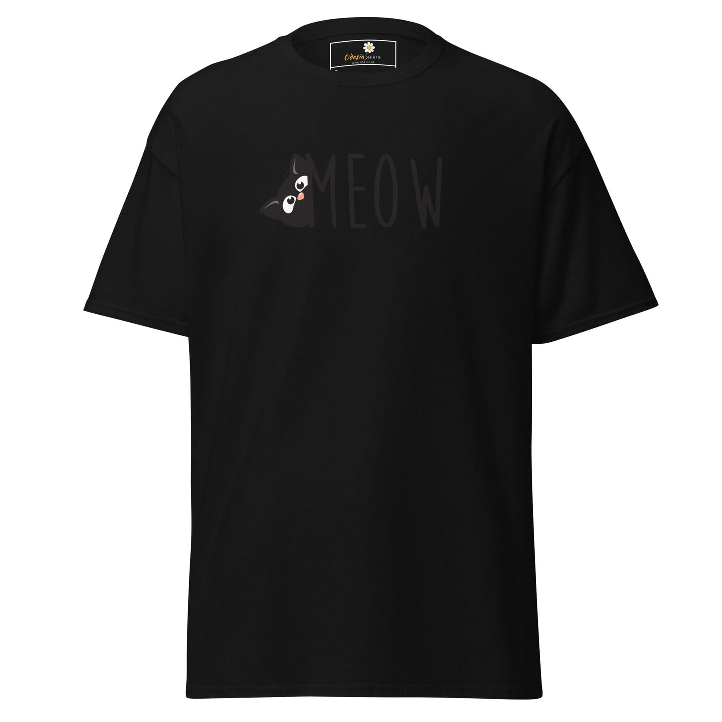 Unisex classic t-shirt - ANIMALS CAT MEOW - REGULAR - Black / S