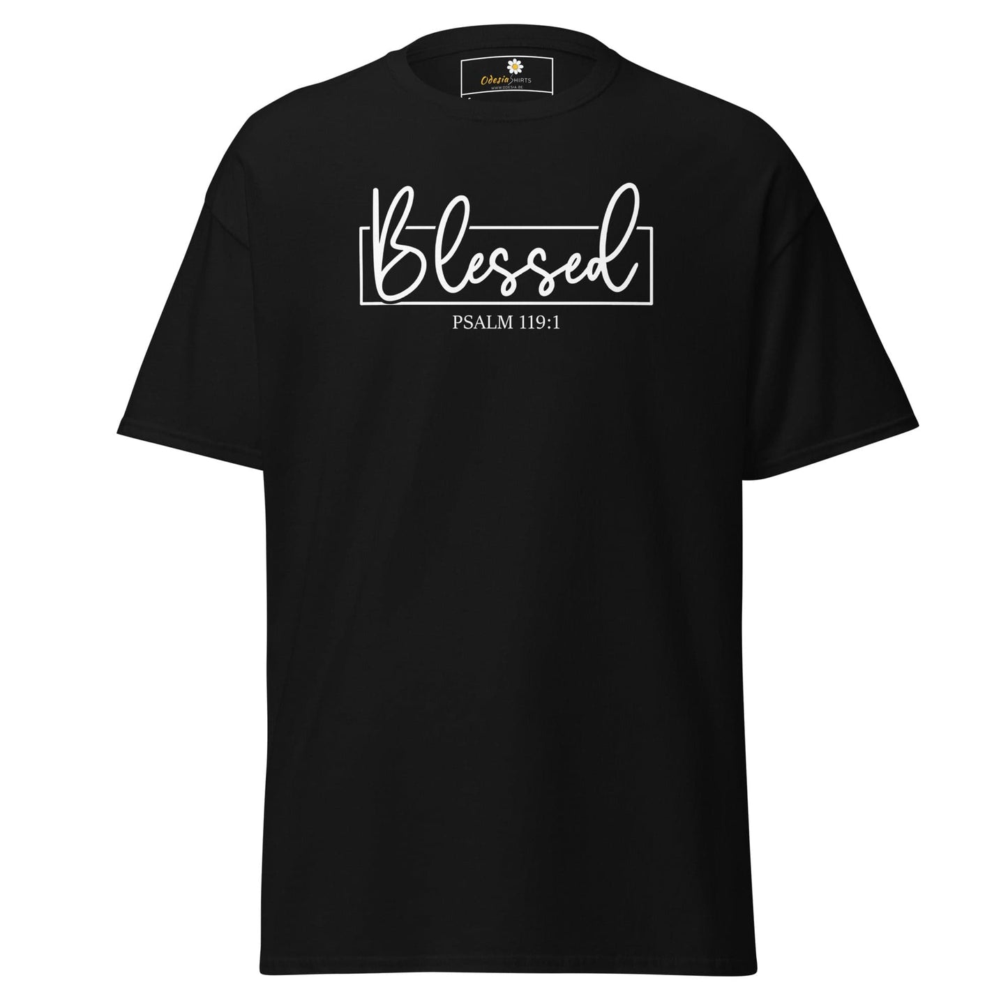 Black T-shirt with Blessed graphic from T-Shirt Design Tee for Men and Women