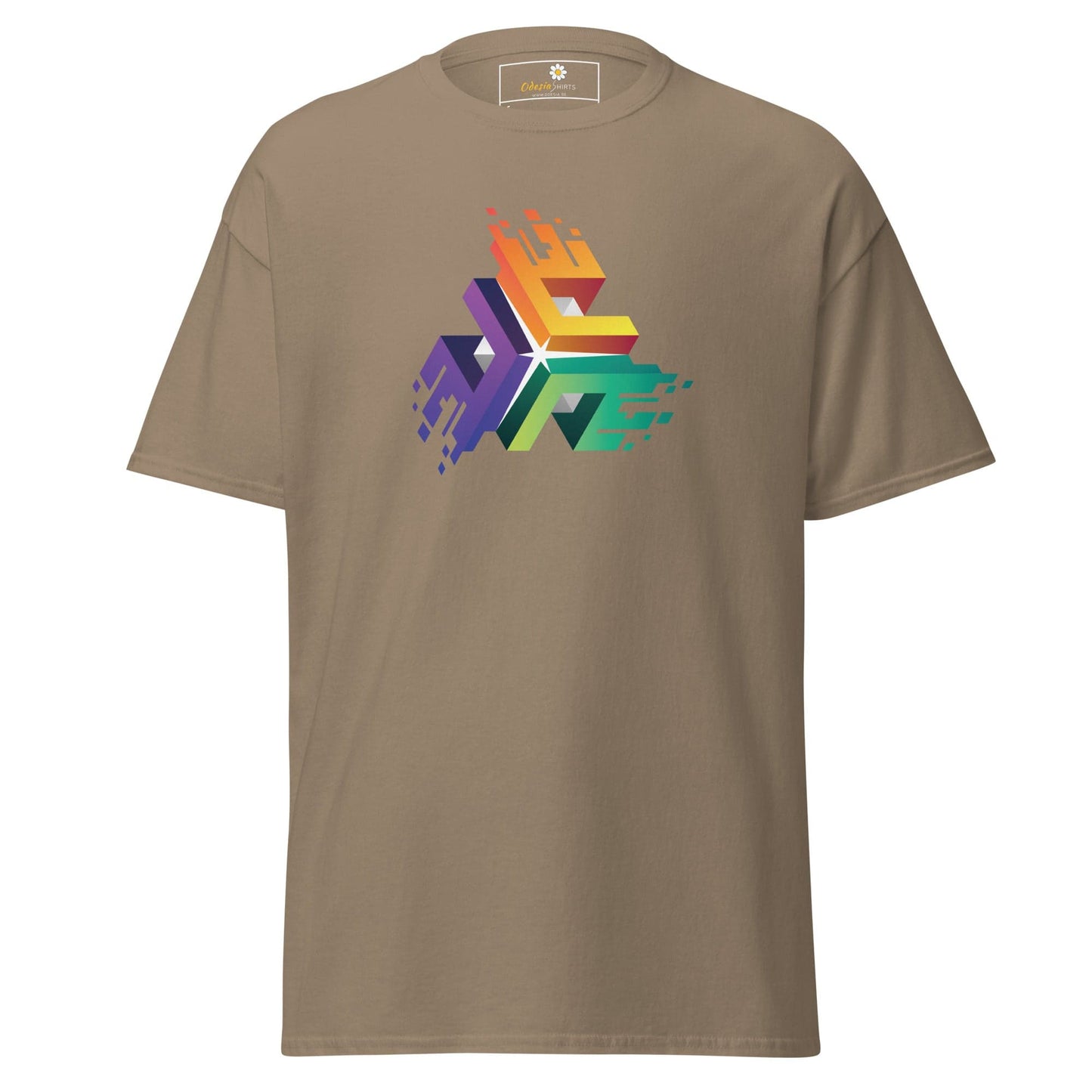 Unisex classic t-shirt - ABSTRACT COLOR CUBES - REGULAR - Brown Savana / S