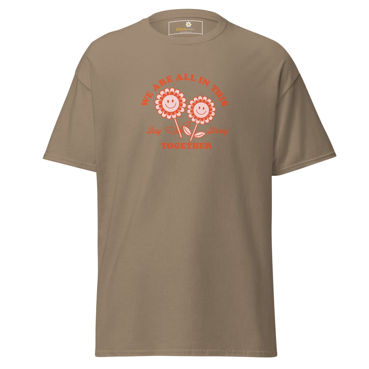 Unisex classic t-shirt - POSITIVE FLOWERS POWER - REGULAR - Brown Savana / S