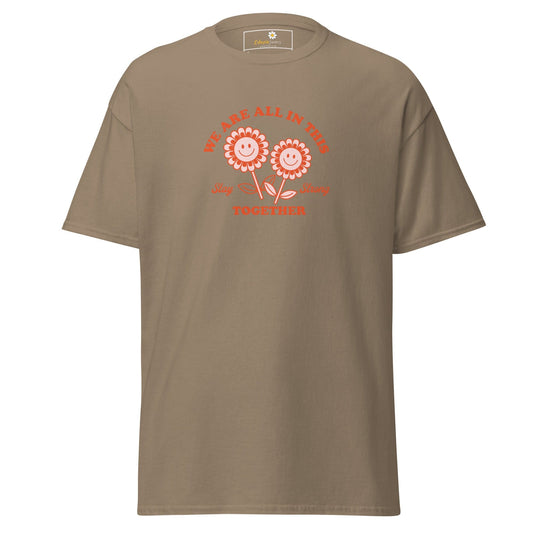 Unisex classic t-shirt - POSITIVE FLOWERS POWER - REGULAR - Brown Savana / S