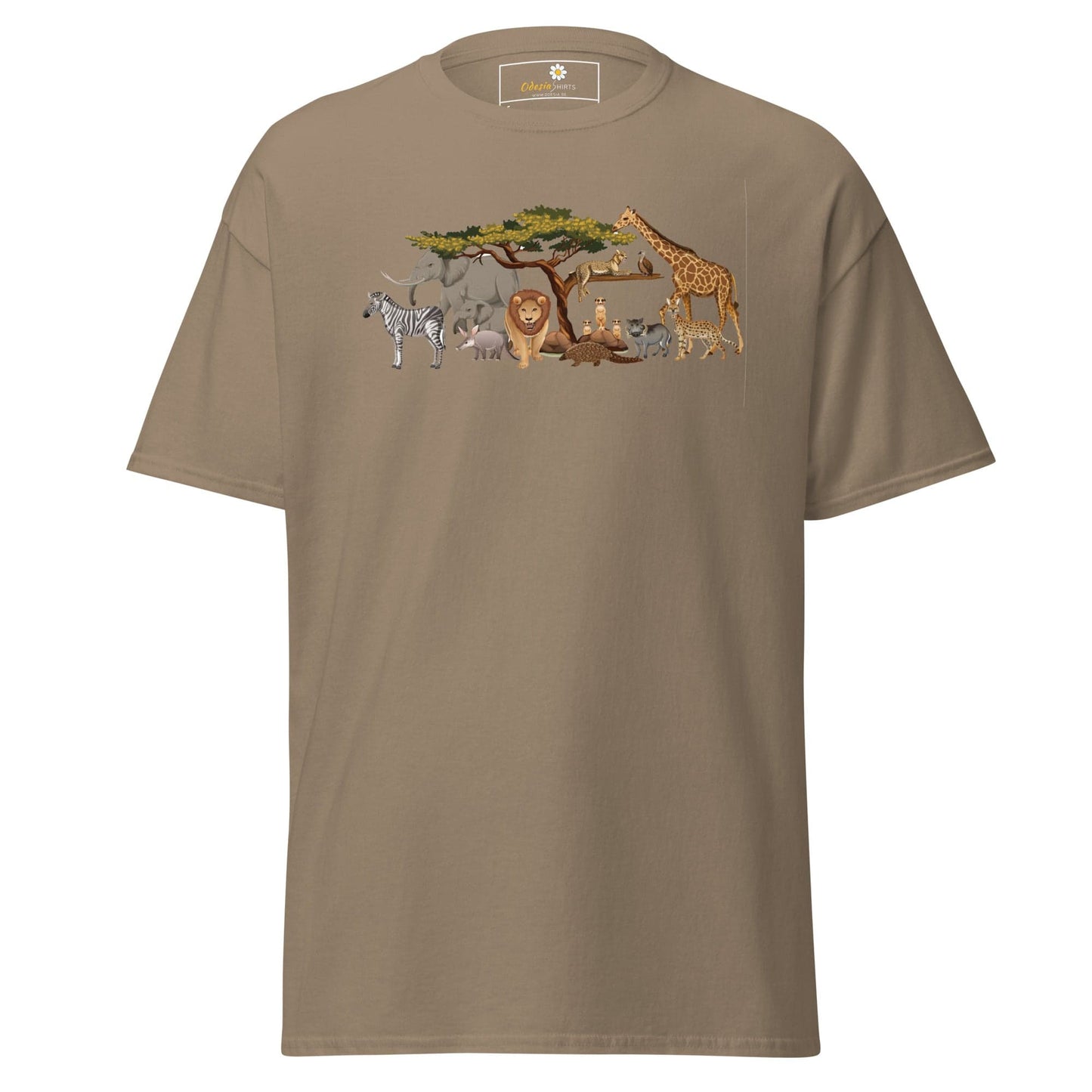 Unisex classic t-shirt - WILD LIFE ANIMALS - REGULAR - Brown Savana / S