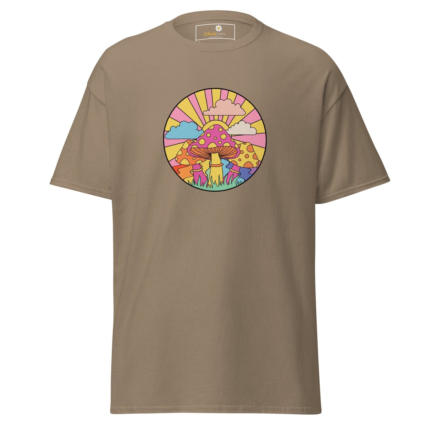 Unisex classic t-shirt - POSITIVE MYSTIC SUNNY MUSHROOMS - REGULAR - Brown Savana / S