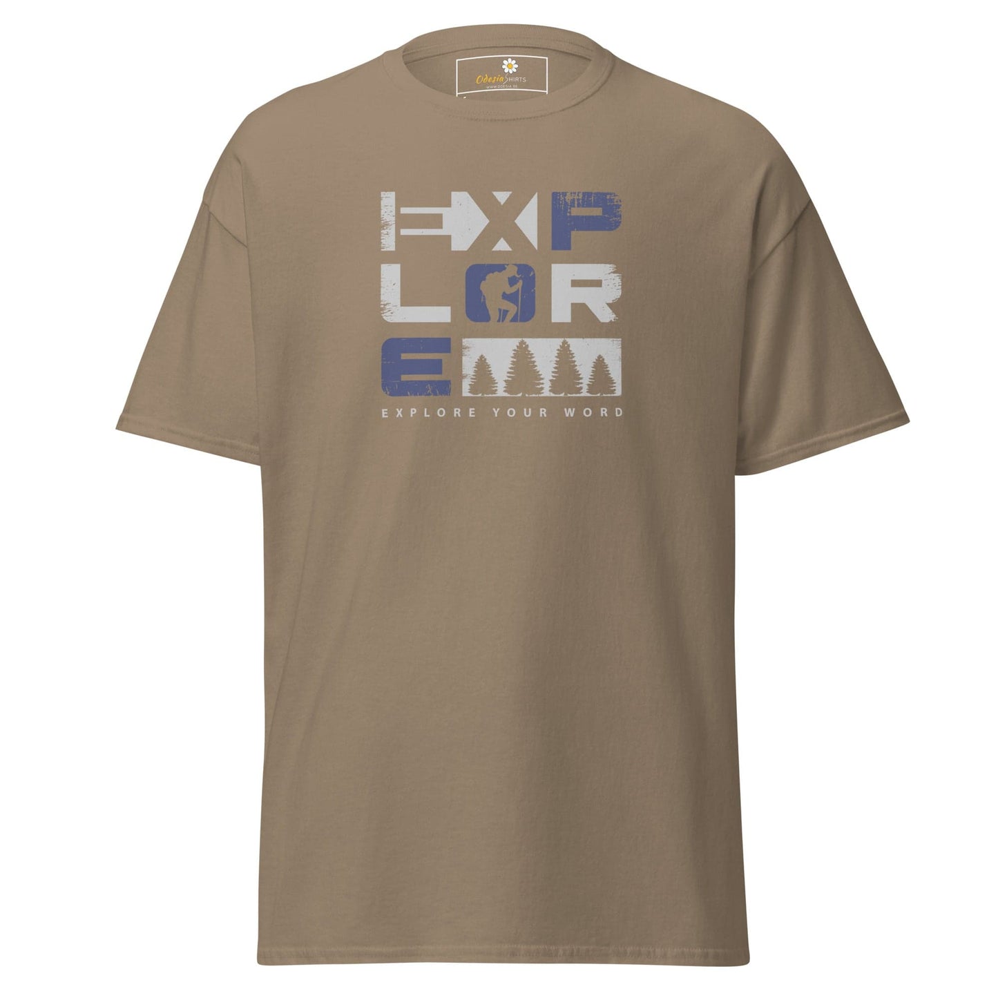 Unisex classic t-shirt - TEXT EXPLORE YOUR WORLD - REGULAR - Brown Savana / S