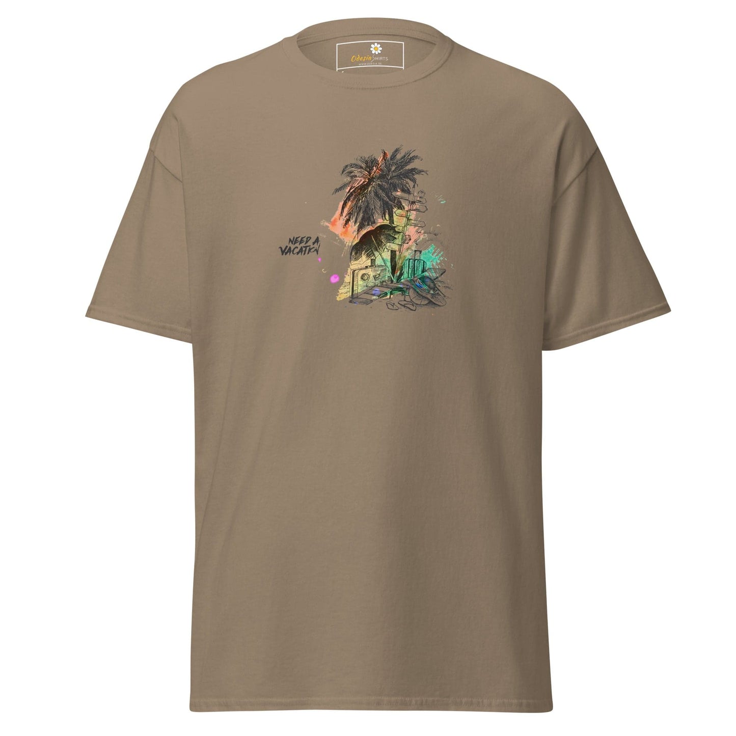 Unisex classic t-shirt - SUMMER NEED A VACATION - REGULAR - Brown Savana / S