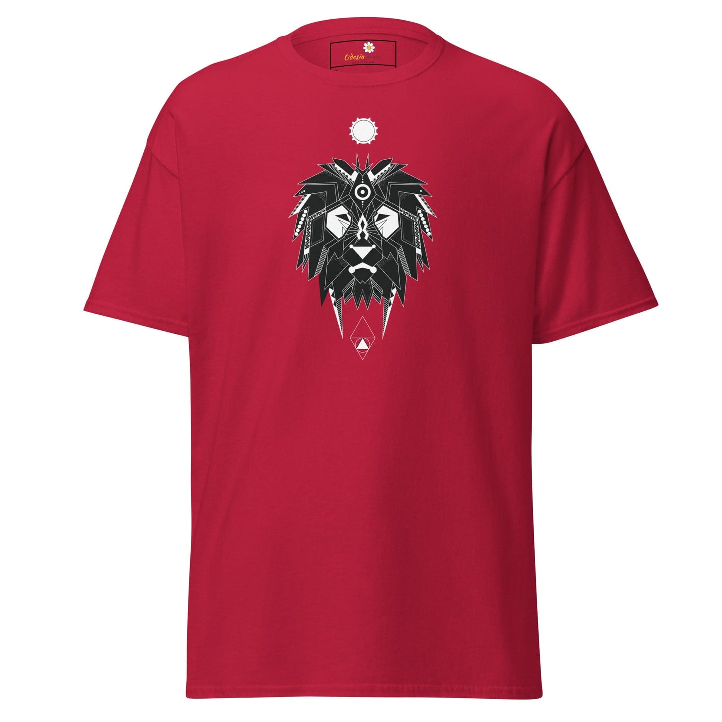 Unisex classic t-shirt - ABSTRACT MYSTIC LION HEAD - REGULAR - Cardinal / S