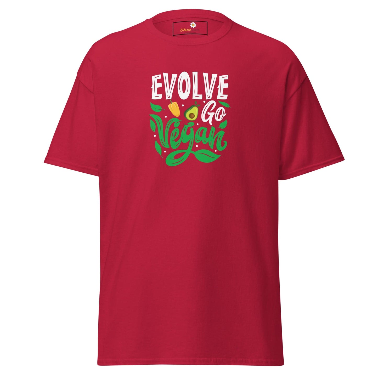 Unisex classic t-shirt - VEGAN EVOLVE GO VEGAN - REGULAR - Cardinal / S